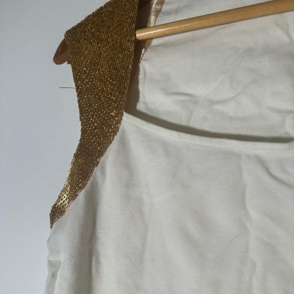 Elegant White and Gold Women's Top - Picture 4 of 11